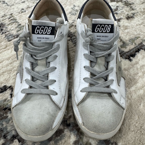 Golden Goose White and Gray Distressed Sneakers - Picture 3 of 7